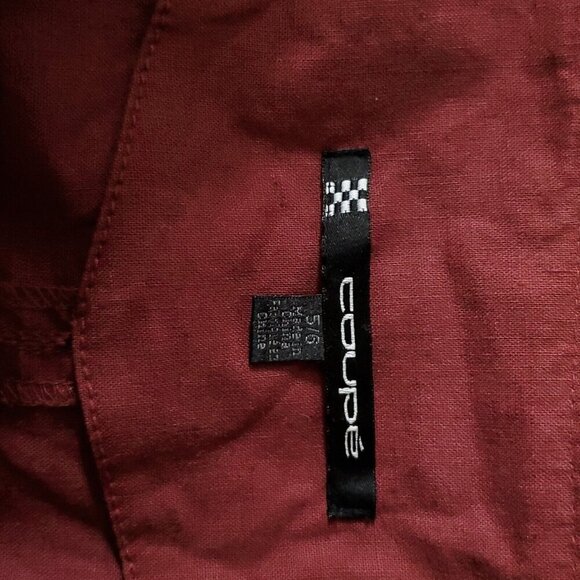 Linen A Line Panel Midi Skirt S Rust Red Tie Belt Boho Nature Modest Y2K - Picture 5 of 7